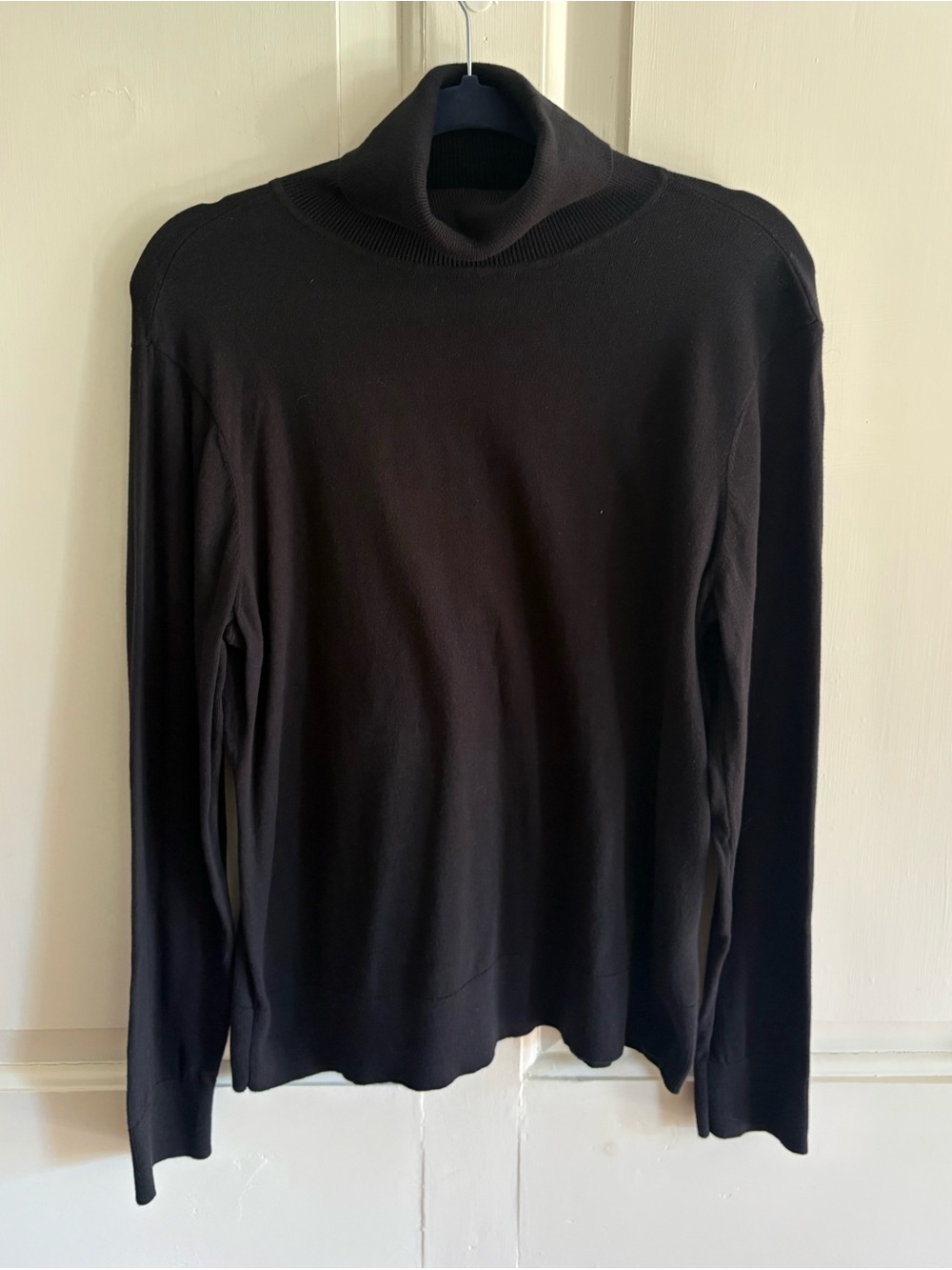 Vintage CHAPS Ralph Lauren Black Turtleneck Sweater Women's XL Cotton Knit Solid